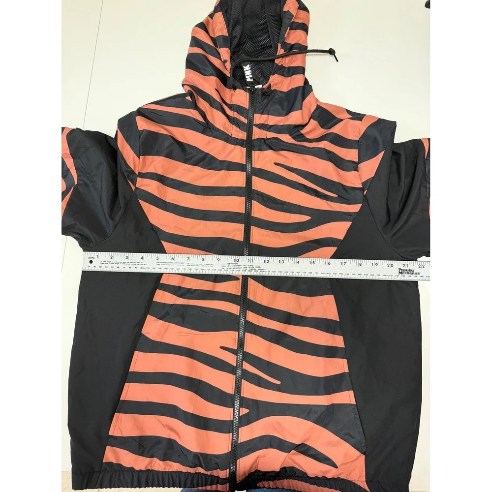 Victorias‎ Secret PINK Tiger Stripe Windbreaker Jacket Orange Black XS/S Hoodie